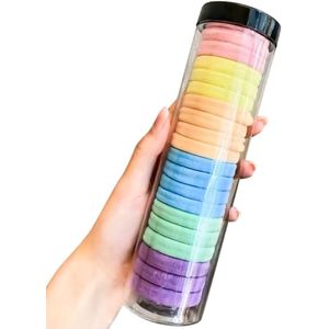 20 Zachte Scrunchies - Mini Nylon Scrunchies met Opbergdoos - Stretch Haaraccessoires voor Vrouwen en Meisjes - Pastelkleuren