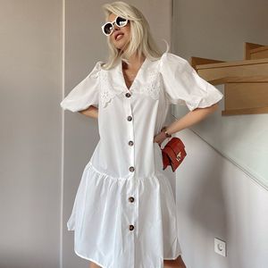 Blousejurk wit/borduur Details/SIRMAZA