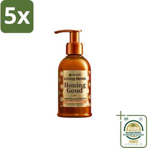 5 x Garnier - Loving Blends Honing Goud - Herstellend Haarserum - Beschadigd & Breekbaar Haar - 115 ml - Grootverpakking - Haarherstel - Haarversterking - Haarbescherming - Beschadigd Haar - Breekbaar Haar