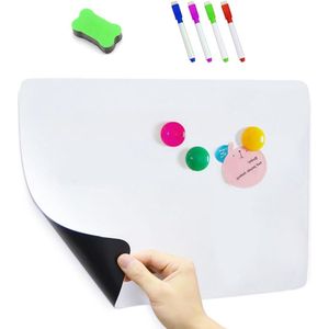 Magnetische Whiteboard A4 voor Thuis Keuken - Menu Maaltijd Boodschappenlijst - Memo Herinnering Kennisgeving Plan - 4 Marker Pennen 1 Gum 3 Magneten