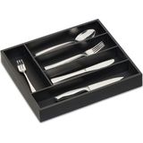 Relaxdays bestekbak bamboe - 5 vakken - 5 x 34 x 30 cm - zwart