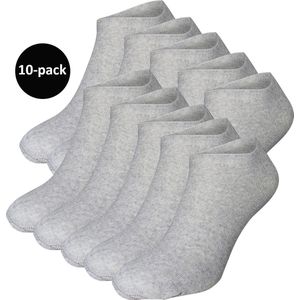 WeirdoSox enkelsokken Heren - 10-pack - Sneakersokken - Licht grijs - Maat 39-42