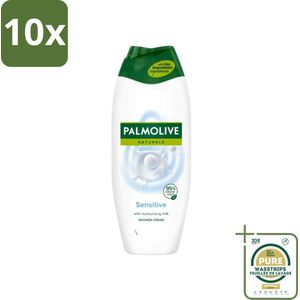 10 x Palmolive Naturals - Douchegel - Sensitive - Voor Gevoelige Huid - 500 ml - Grootverpakking - Douchegel Voor Gevoelige Huid - Melkproteïnen - Gevoelige Huid - Natuurlijke Huidverzorging - Dermatologisch Getest