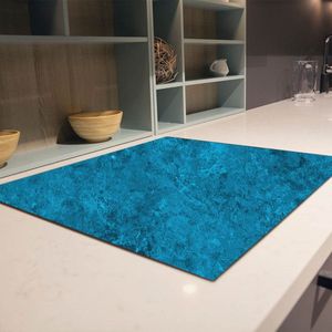 Inductiebeschermer turquoise structuur | 58.3 x 51.3 cm | Keukendecoratie | Bescherm mat | Inductie afdekplaat