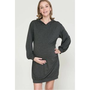 HOODIE SWEATSHIRT SIDE RUCHED MATERNITY DRESS maat M