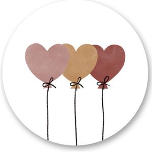 Sluitsticker Sticker – Hart / Harten Ballonnen – Taupe / Mauve / Bruin | Valentijn - Valentijnsdag | Traktatiezakje | Envelop sticker | Cadeau – Gift – Cadeauzakje – Traktatie – Kadozakje | Hartjes - Leuk verpakt | Verjaardag – Feest – Birthday