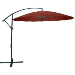 Kynast SAIGON zweefparasol 3x3m Azië stijl knikbaar Bordeaux Rood parasol 360° draaibaar + kruispoot