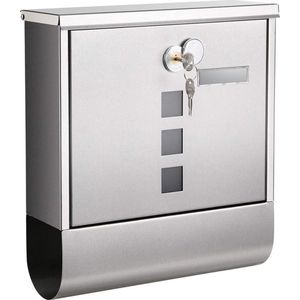 Brievenbus - Wandbrievenbus - Wandbrievenbus - RVS Brievenbus - Wandbrievenbus - Post-Mounted Brievenbus - Brievenbus Voor Brieven - Zilver - 30,5 x 9,5 x 33,3 cm