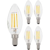 VITO LED Filament Kaarslamp C35 E14 - 6W (vervangt 60W) - 724lm - 2700K - Ø35mm - 220-240V - Energiezuinig - 5 stuks