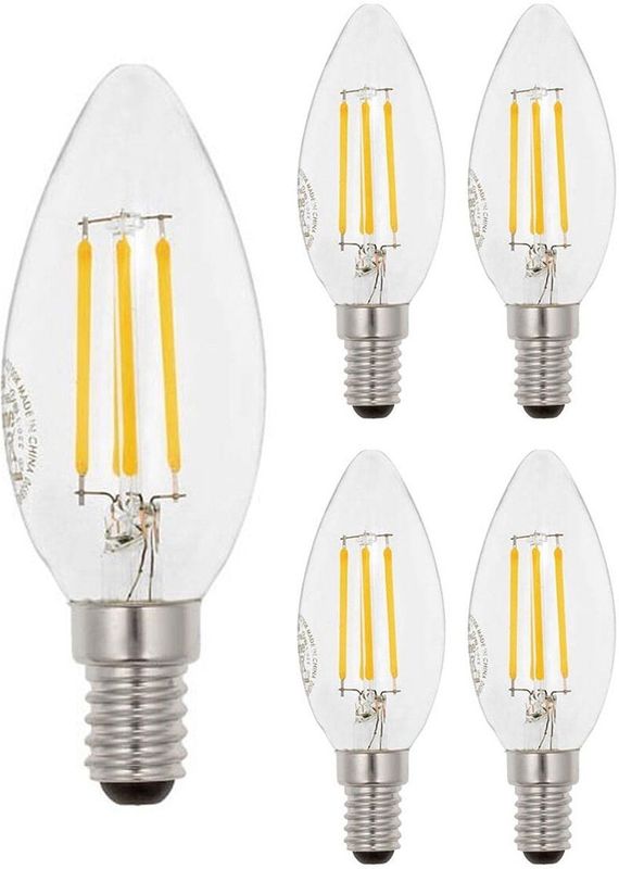 VITO LED Filament Kaarslamp C35 E14 - 6W (vervangt 60W) - 724lm - 2700K - Ø35mm - 220-240V - Energiezuinig - 5 stuks