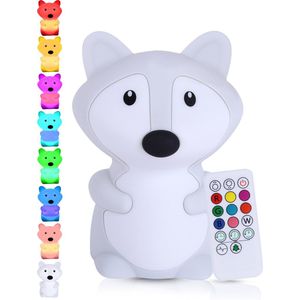 Kadoing® Vos Nachtlamp (Groot) - met Tikfunctie en Afstandsbediening - Oplaadbaar - Baby Lamp - Speelgoed Cadeau - Nachtlampje Kinderen - Premium Kinderlamp