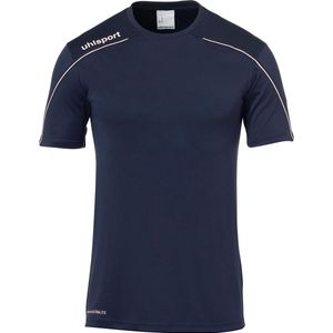 Uhlsport Stream 22 Teamshirt Junior  Sportshirt - Maat 128  - Unisex - blauw/wit