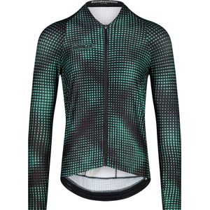 BIORACER Fietsshirt Heren Lange Mouw - Model 'Icon Optical Art' - Groen - Maat S - Fietskleding Heren