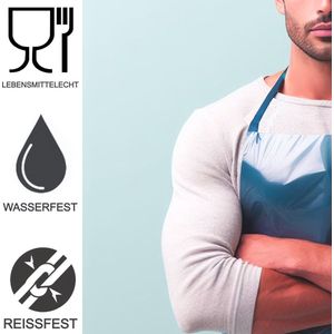 TronicXL 200x Wegwerpschorten Blauw – 130x76 cm - hygiënische bescherming voor slagers, keuken, laboratorium, bistro - One-size - plastic schort