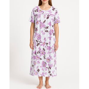 FINE WOMAN® 6524 Nachthemd 130CM 150GSM Singel Jersey M wit/paars