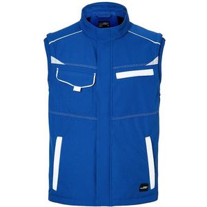 James and Nicholson Uniseks werkkleding Softshell Vest Level 2 (Koningsblauw/Wit)