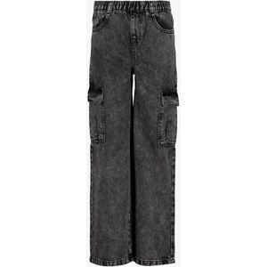TwoDay wide leg meisjes cargo jeans donkergrijs - Maat 134