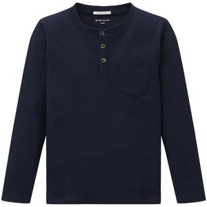 Tom Tailor Striped Slub Henley T-shirt Met Lange Mouwen Blauw 104-110 cm Jongens
