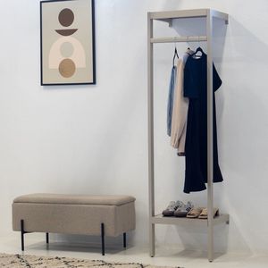 Wandkapstok Beige - Metaal - 50x40x185cm - Kapstok Manoué - Giga Meubel