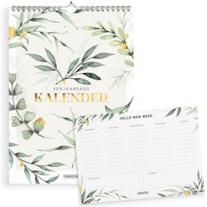 Fabrikten Verjaardagskalender + Compacte Weekplanner - Botanisch Goud bundel