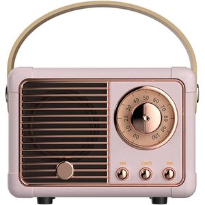 Retro - Bluetooth Luidspreker - Roze - Vintage Stijl - Draadloze Verbinding - 3 Watt