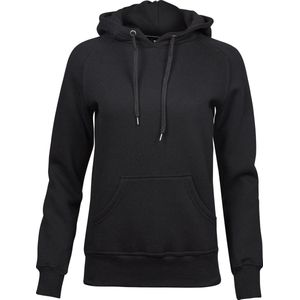 Tee Jays Dames/dames Raglan Hooded Sweatshirt (Zwart)