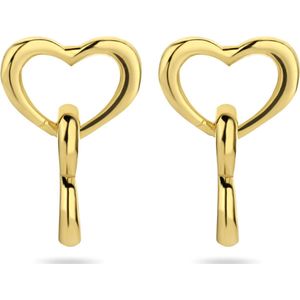 Glams oorhangers hartjes 13 mm 1 micron - Zilver