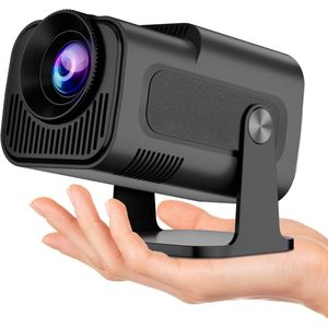 Smart 4K 1080P-projector/Mini beamer, verstelbaar, korte scherpstelling - Mini draagbare buitenprojector (zwart)