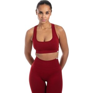 Smilodox Louisa-sportbeha voor dames, ondoorzichtige antislip-sportbeha, crop-top van naadloze geribde stof, mouwloze top met gevormde pasvorm, ademende yoga-tanktop voor fitness, sportschool en het dagelijks leven