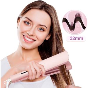 Krultang voor haar, 32 mm, grote krullen, Franse golven, draagbaar, voor golvend haar, 15 seconden snel opwarmen met 5 instelbare temperaturen