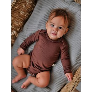 Wollen Romper lange mouwen - Merinowol - Cinnamon 74