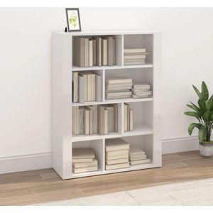 The Living Store boekenkast - Bijzetkast - 80 x 30 x 106 cm - hoogglans wit
