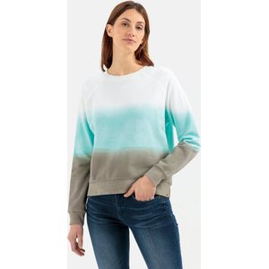 camel active Sweatshirt met dip-dye effect - Maat womenswear-S - Wit-groen-kaki