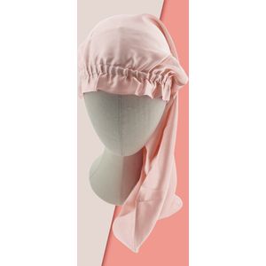 Linnen & Silk Zijden Slaapmuts voor Lang Haar OEKO-TEX Standard 100 19 Momme 100% 6A Pure Silk ""Care Your Hair"" Long Silk Bonnet -Satin WarmRosé - L