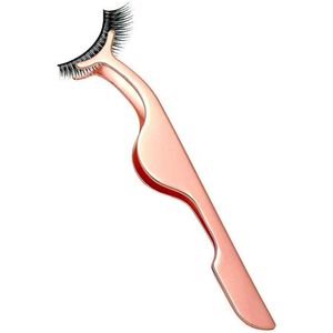 False Eyelash Application Tool Professional False Eyelash Extension Stainless Steel Clip Remover Tweezers for Use and Removal (Rose Gold)