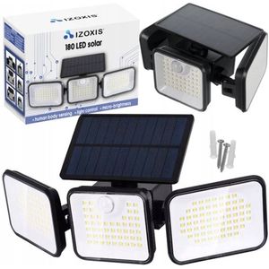 BEMI SOLARLAMP MET SCHEMER BEWEGINGSSENSOR 180 LED 3 LICHTPUNTEN