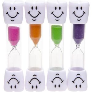 Badkamer Tandenpoets Zandloper 4 STUKS - 3 minuten - Zandloper douche - 9 Centimeter