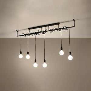 Sollux Lighting - Kroonluchter SALAMANCA 6 zwart