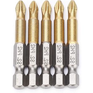 PH2 Kruiskopschroevendraaier Boorset - 5st, 50mm, Antislip, 1/4 Inch Hex Shank, Elektrisch gereedschap.