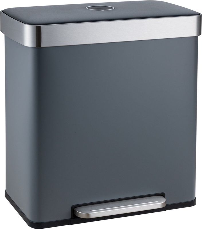 SVITA - LT2X30 - Vuilnisbak - Grijs - Pedaalemmer - 60 liter - 2 Compartimenten