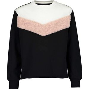 Blue Seven - Meisjes sweater - Black-pink - Maat 176