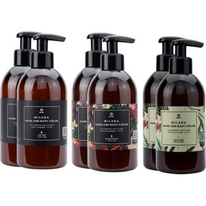 Grass Milana Perfumed Luxe Handcrème Set – Spring Blossom, Oud Rood & Green Stalk – Hydraterende Handverzorging – 6 x 300 ml