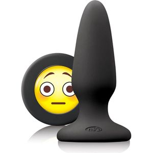 Nsnovelties – Siliconen Buttplug met Emoji Stop OMG Hoogwaardig Afgewerkt – 10.4 cm – Zwart