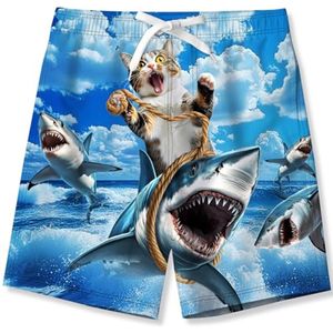 Jongens Zwembroek Sneldrogend met Grappig Motief voor Kinderen van 6 tot 14 Jaar