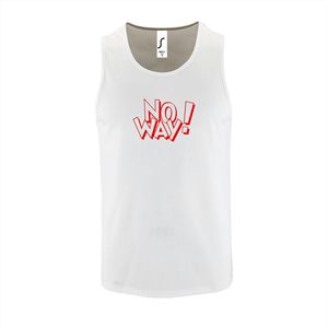 Witte Tanktop sportshirt met ""No Way"" Print Rood Size S