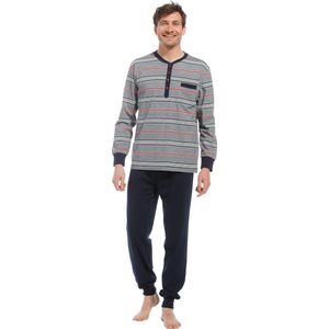 Pastunette for Men - Stripes - Pyjamaset - Grijs/Blauw - Maat XL