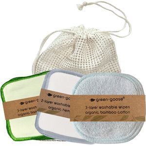 Bamboepad - Duurzame Wattenschijfjes - 12x Herbruikbare Wasbare Bamboe Pads - Make up Remover/Verwijderaar - 6x wit 6x zwart + Incl. waszakje