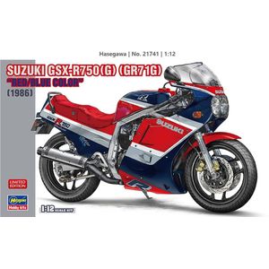 1:12 Hasegawa 21741 Suzuki GSX-R750 (G) (GR71G) ""Rood/Blauw Kleur"" (1986) - Motorfiets Plastic Modelbouwpakket
