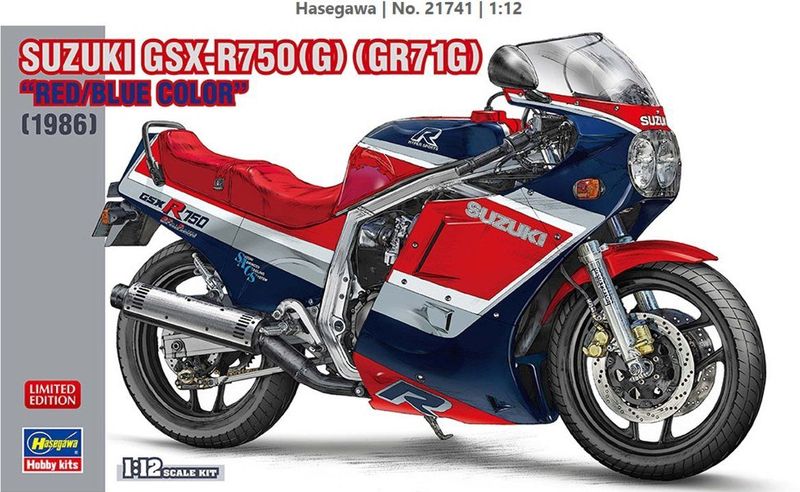 Hasegawa - Suzuki GSX-R750 - Modelbouwpakket - Rood/Blauw - 1:12