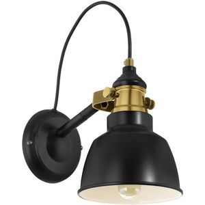 EGLO Thornford - wandlamp - 1-lichts - E27 - zwart/bronskleurig